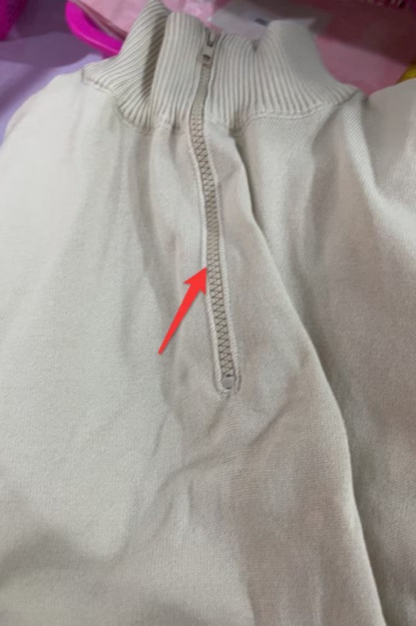 Men&#39;s Stand Collar Zipper Sweater Winter Fashion Solid Color Long Sleeve Knitted Top Clothing